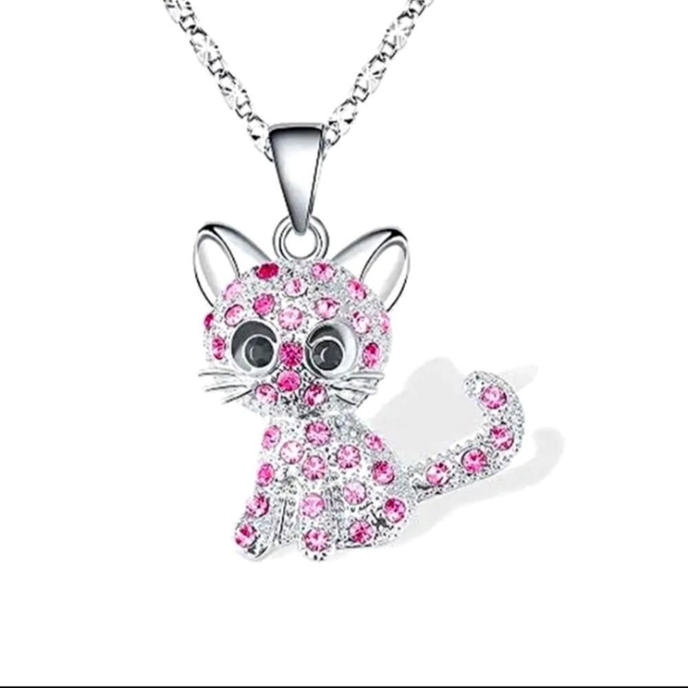 Unisex Trendy Creative Cute Cartoon Cat Pendant Necklace
